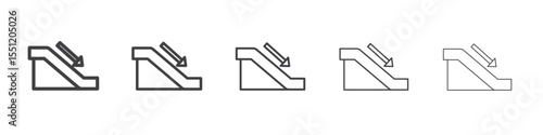 Escalator down icon outline ilustration vector symbol