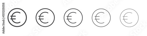 EURO icon outline ilustration vector symbol