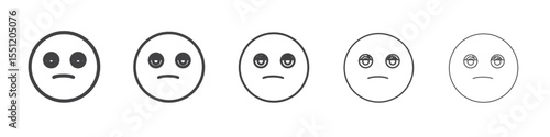 Exhausted emoji icon outline ilustration vector symbol