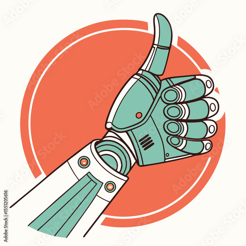 Robotic Approval: A Bold Gesture of Technological Advancement and Acceptance
