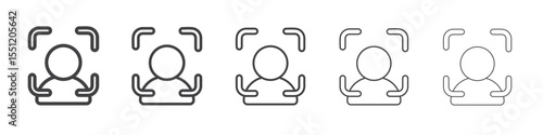 face detection icon outline ilustration vector symbol