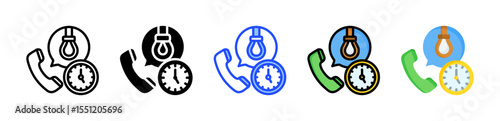 Helpline Icon Collection With Multiple Styles