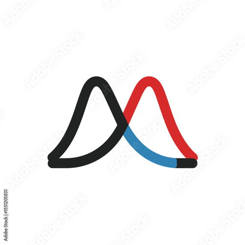 abstract curves intersect displaying statistical overlap analysis background design