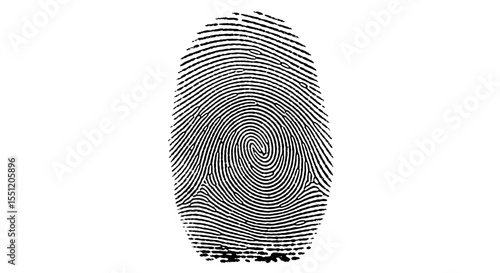 Detailed Black and White Fingerprint Impression, Oval Shape
