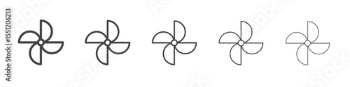 Fan icon outline ilustration vector symbol