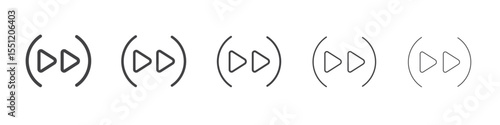 Fast forward icon outline ilustration vector symbol