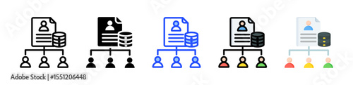 Customer Data Icon Collection With Multiple Styles