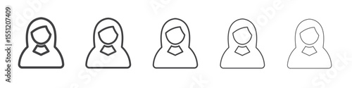 Female Avatar icon outline ilustration vector symbol