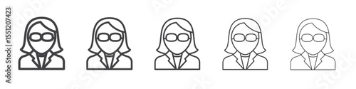 Female Teacher icon outline ilustration vector symbol