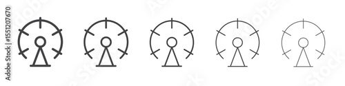 Ferris wheel icon outline ilustration vector symbol