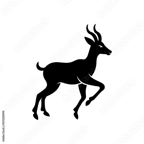 running chamois silhouette vector illustration