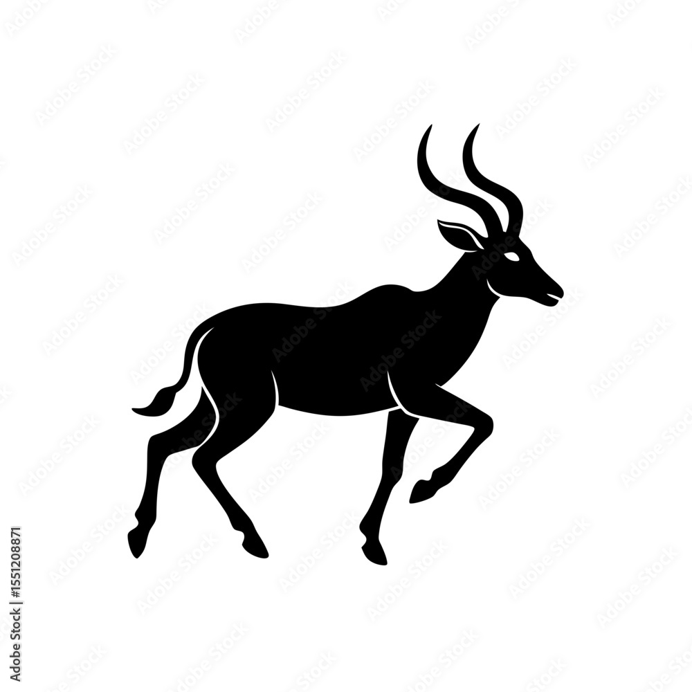 Obraz premium running eland antelope silhouette vector