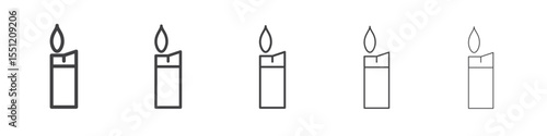 fire lighter icon outline ilustration vector symbol