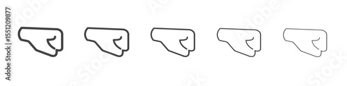 Fist icon outline ilustration vector symbol