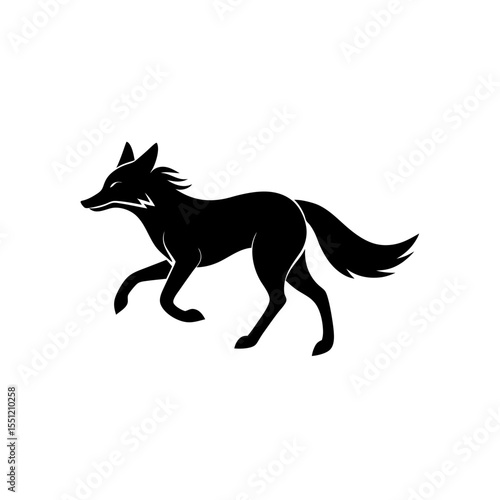 running maned wolf silhouette vector illustration .svg