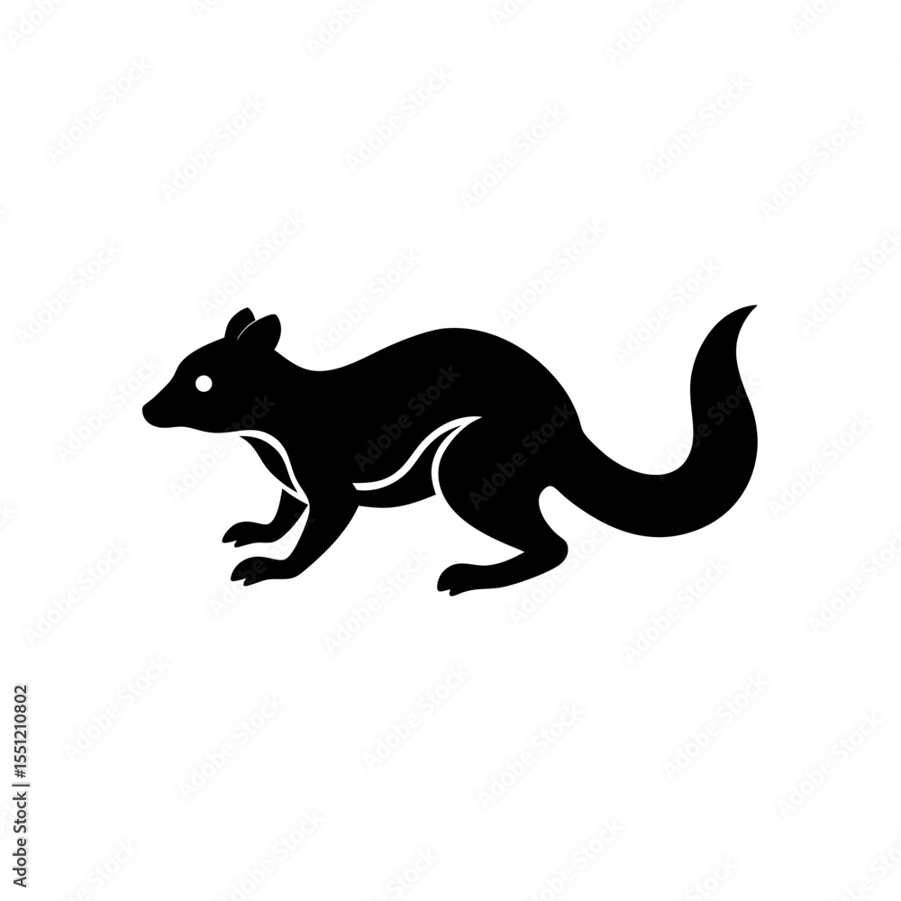 Obraz premium running quoll silhouette vector illustration 