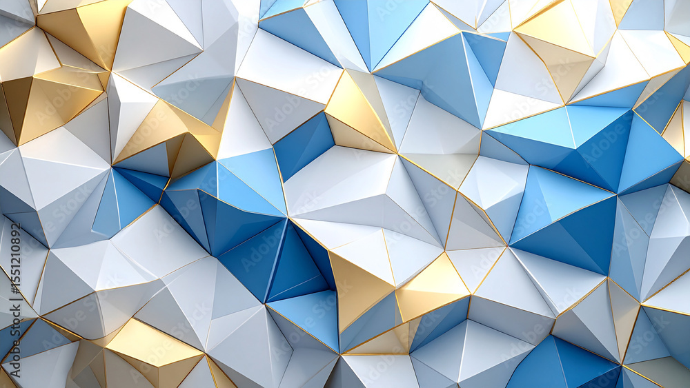Fototapeta premium Modern Abstract Art Featuring Complex 3D Geometric Pattern with Mesmerizing Depth – Futuristic Design Aesthetic