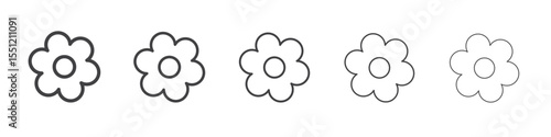 Flower icon outline ilustration vector symbol