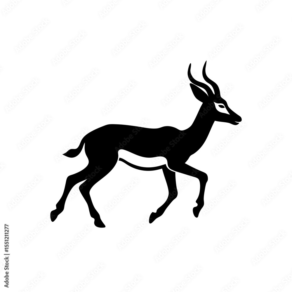 Fototapeta premium running springbok silhouette vector illustration