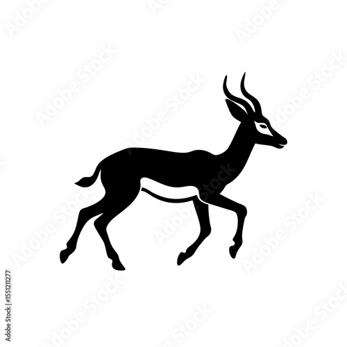 running springbok silhouette vector illustration