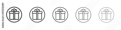 Free gift icon outline ilustration vector symbol