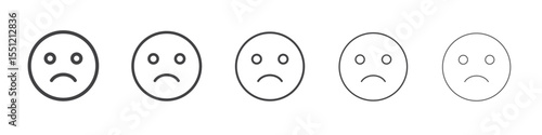 Frowning face icon outline ilustration vector symbol