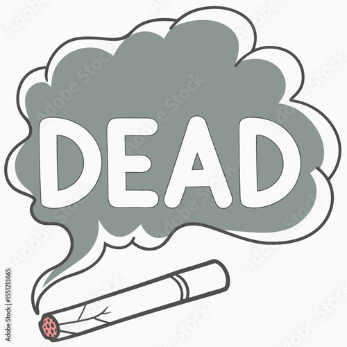 Harmful effects of smoking illustration, emphasizing mortality and health risks