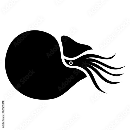 Icono silueta de nautilo