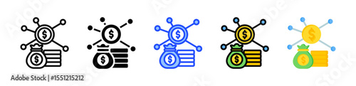 Revenue Stream Icon Collection With Multiple Styles