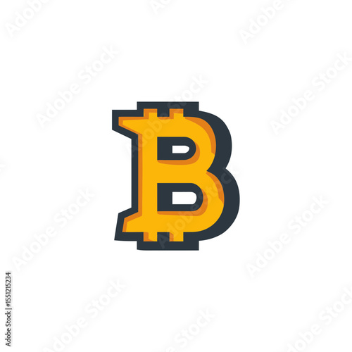 Bitcoin logo represents cryptocurrency finance globally digitally