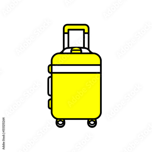Yellow suitcase transports luggage inside modern travel vector illustration