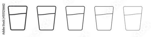 Glass of water icon outline ilustration vector symbol