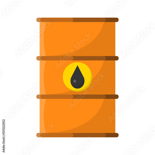 Oil Barrel Vector in Flat Design Style