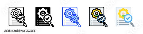 Competency Assessment Icon Collection With Multiple Styles