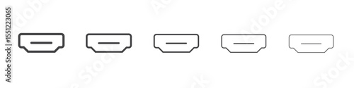 HDMI port icon outline ilustration vector symbol