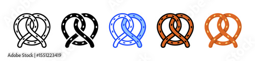 Pretzel Icon Collection With Multiple Styles