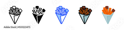 Churros Icon Collection With Multiple Styles