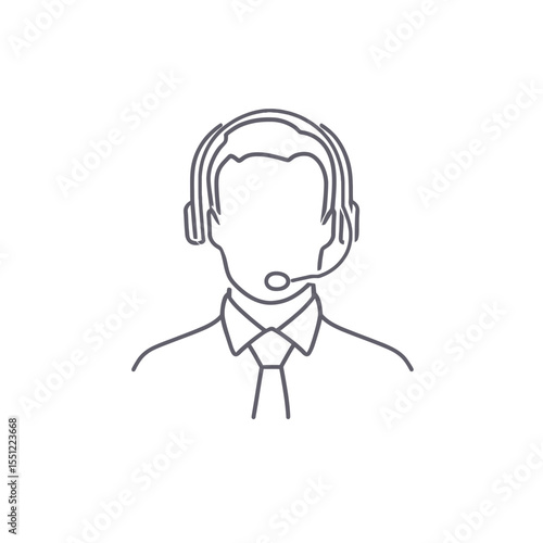 Customer service agent assists clients professionally at helpdesk communication center