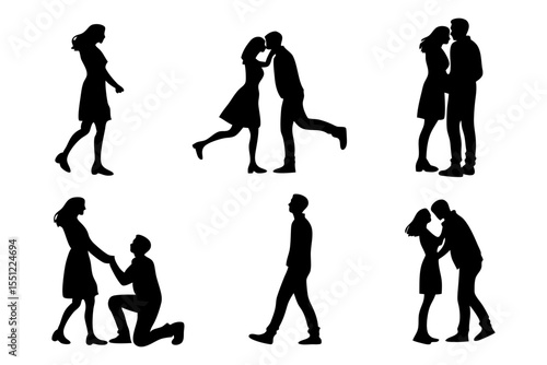 Silhouetted Moments of Romance: A collection of intimate and tender scenes in the dark that encapsulate the essence of love and connection. Through expressive silhouettes.