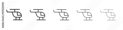 Helicopter icon outline ilustration vector symbol