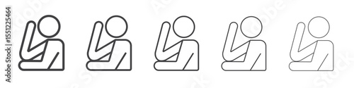 helpless human icon outline ilustration vector symbol
