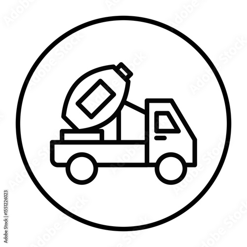 Conscrete Mixer Truck Vector Icons