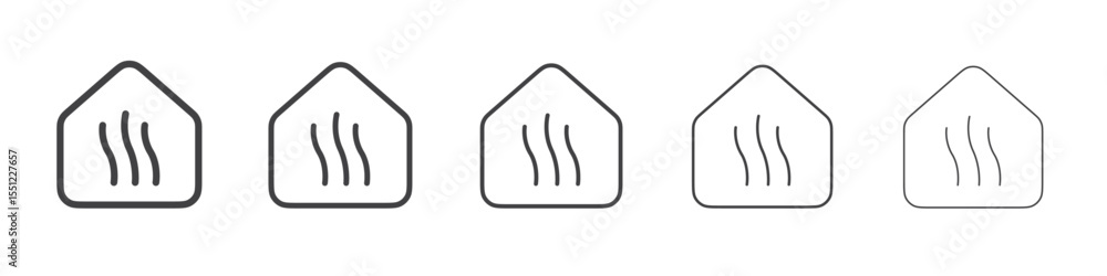 Fototapeta premium House heating icon outline ilustration vector symbol