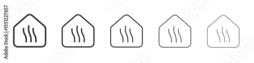 House heating icon outline ilustration vector symbol