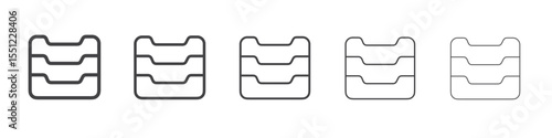 Inboxes icon outline ilustration vector symbol