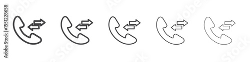 incoming outgoing calls icon outline ilustration vector symbol
