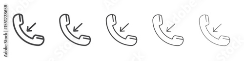 Incoming call icon outline ilustration vector symbol