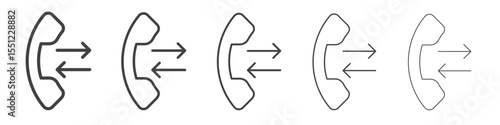 incoming outgoing calls icon outline ilustration vector symbol