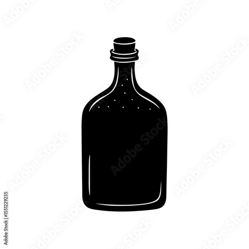 black silhouette of friendship message in bottle o.svg