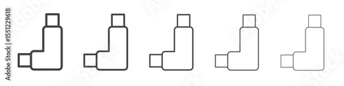 Inhaler icon outline ilustration vector symbol